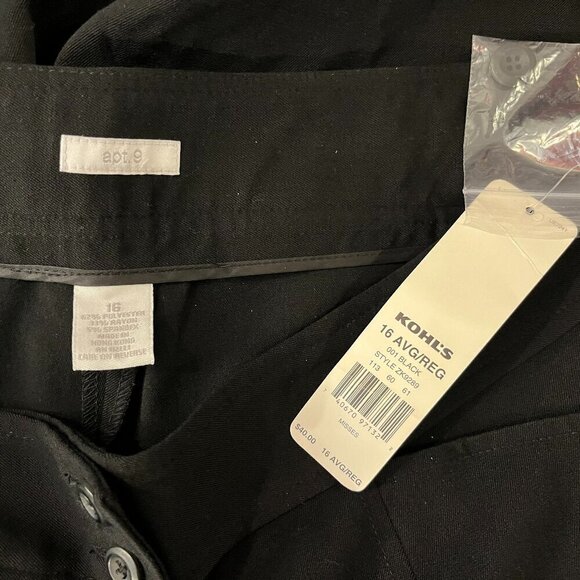 APT.9 Women's Black Cropped Pant - Size 16 Average - NWT $40 - Picture 4 of 4